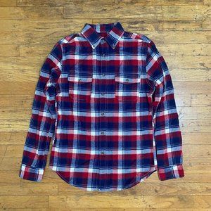 Merona red, navy blue & white flannel shirt.